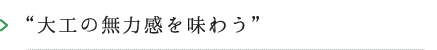 大工の無力感を味わう