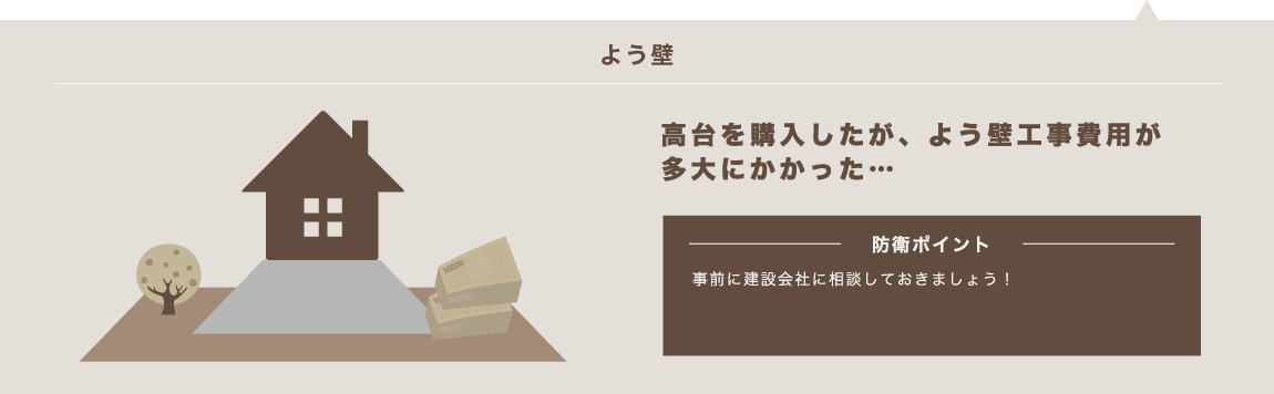 高台を購入したが、よう壁工事費用が多大にかかった…